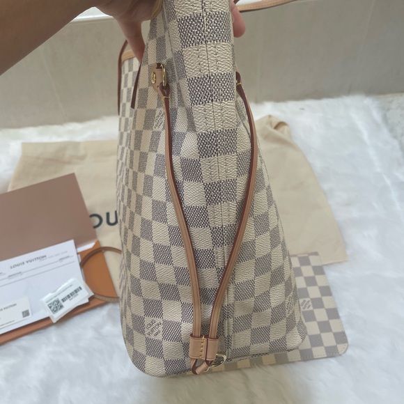 Louis Vuitton Neverfull MM Damier Azur Rose Ballerine *Made in France* - Picture 10 of 16